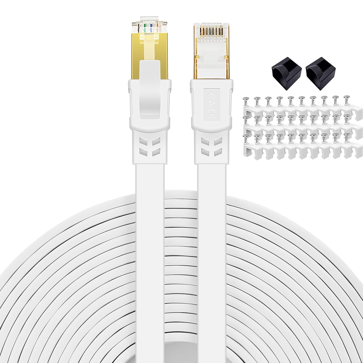 High Speed 50ft Cat 8 Ethernet Cable - Gaming Ready!
