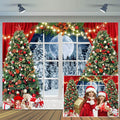 Christmas Window Backdrop 10x8ft for Photography - Lifelike Holiday