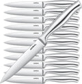 Steak Knives Set of 12 - Never Needs Sharpening, 4.5 in Micro Serrated