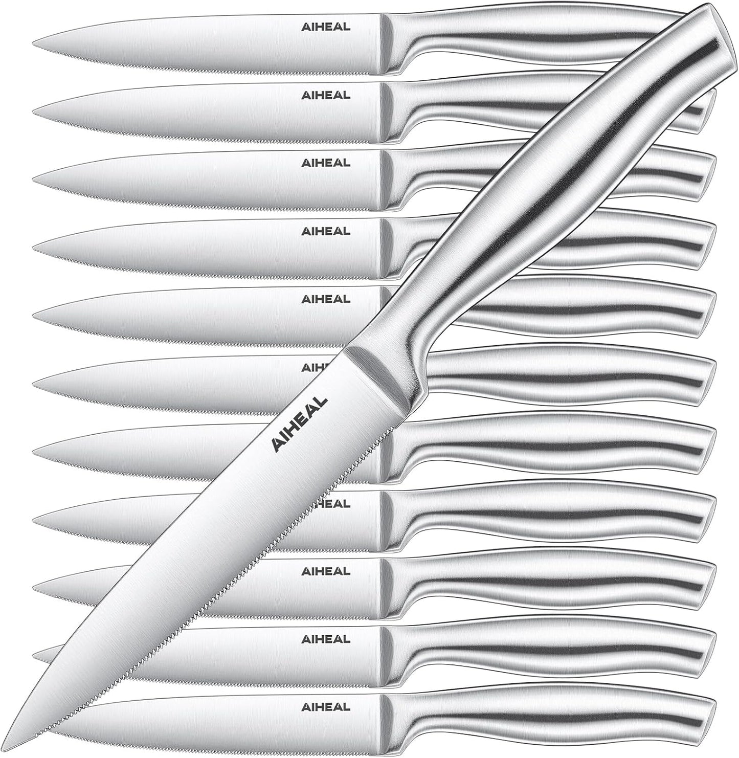 Stainless Steel Steak Knives Set of 12 for Effortless Cutting