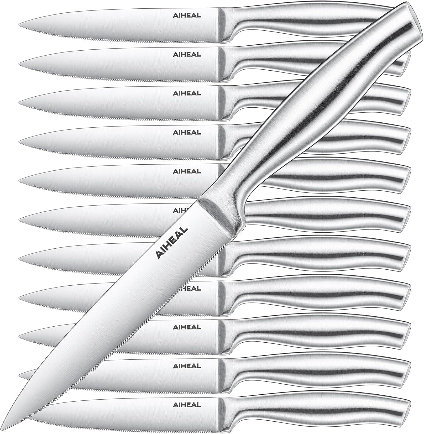 Stainless Steel Steak Knives Set of 12 for Effortless Cutting