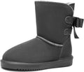 DREAM PAIRS Women's Winter Snow Boots with FuzzyChic Bow Design