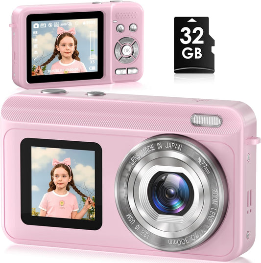 Real 2.7K Dual-Screen Digital Camera for Vlogging and Photography