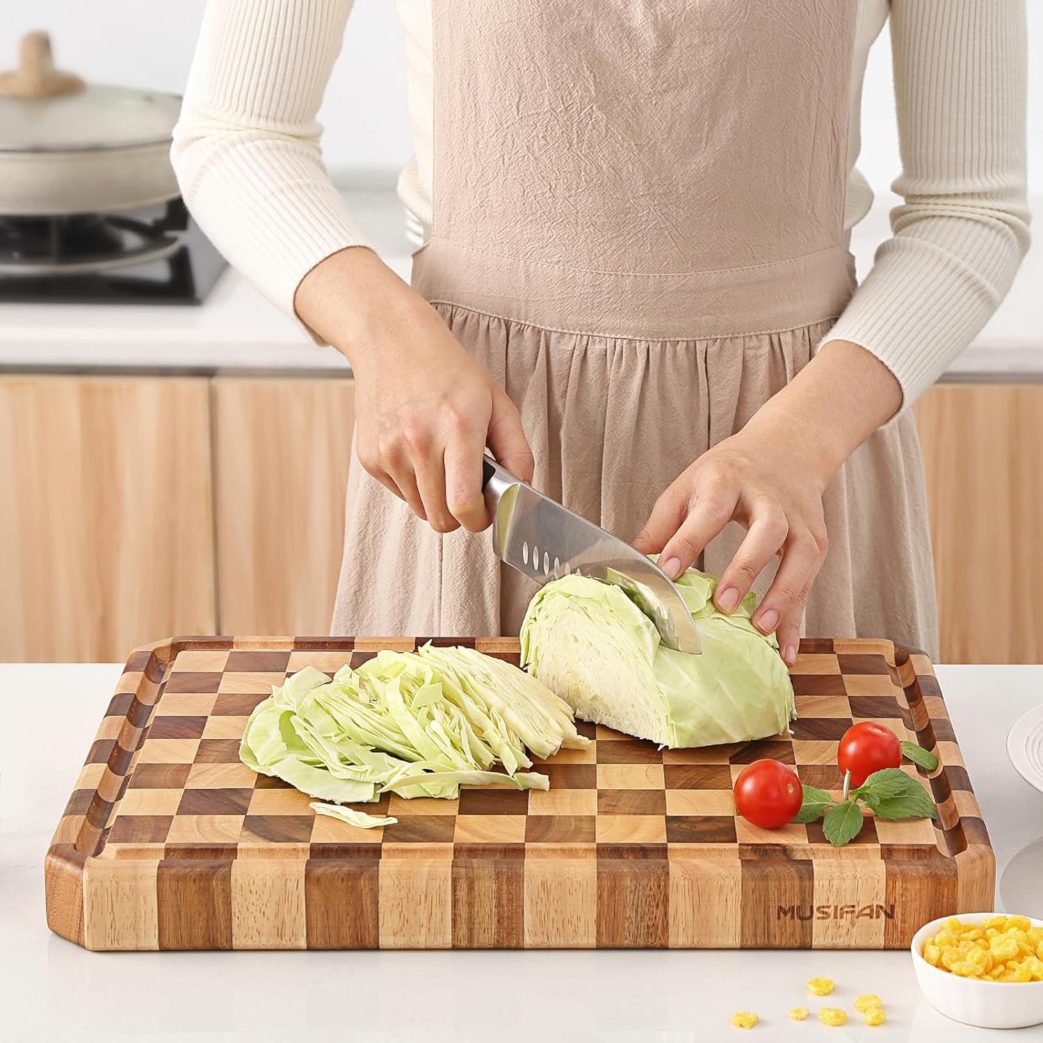 Acacia Wood Cutting Boards for Kitchen - Durable and Hygienic