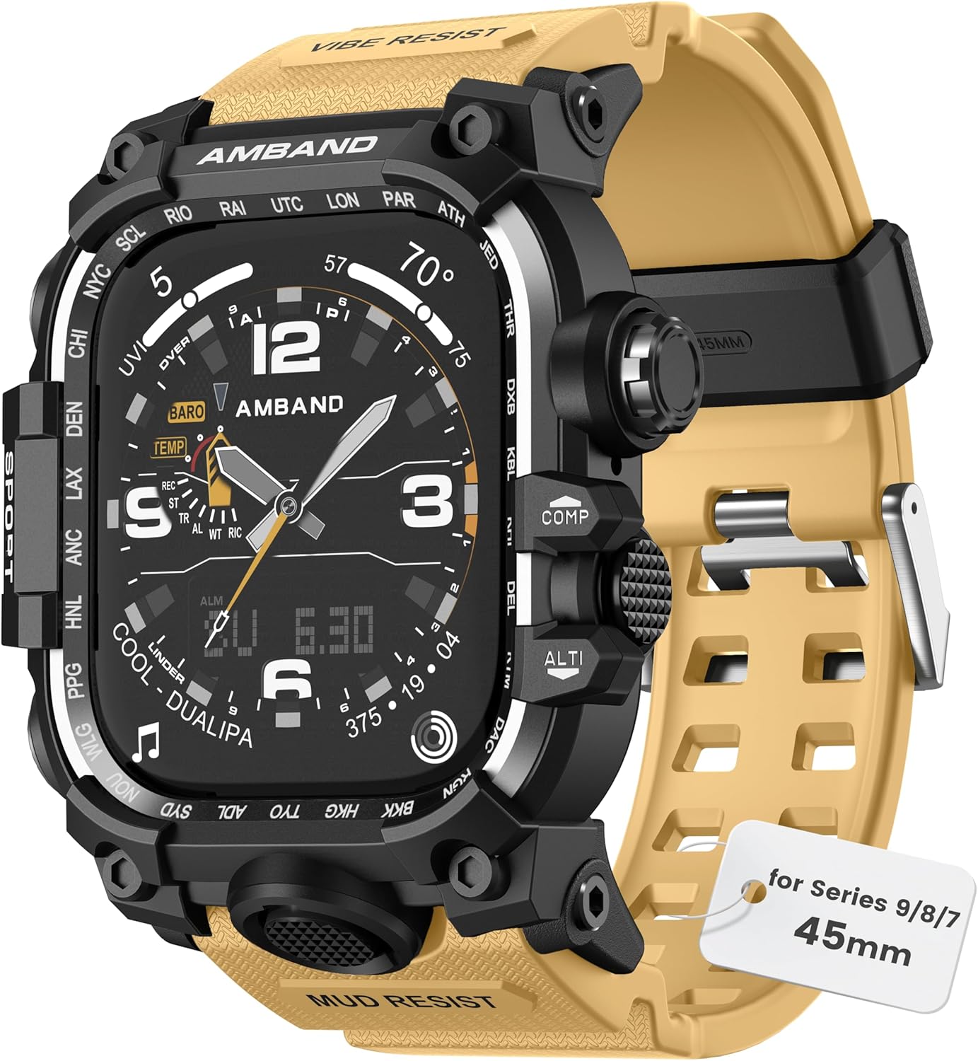 amBand M3 Rugged Case for Apple Watch Series 9/8/7 45mm
