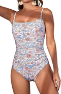 Eomenie One Piece Swimsuit Tummy Control Ruched - Flattering Fit