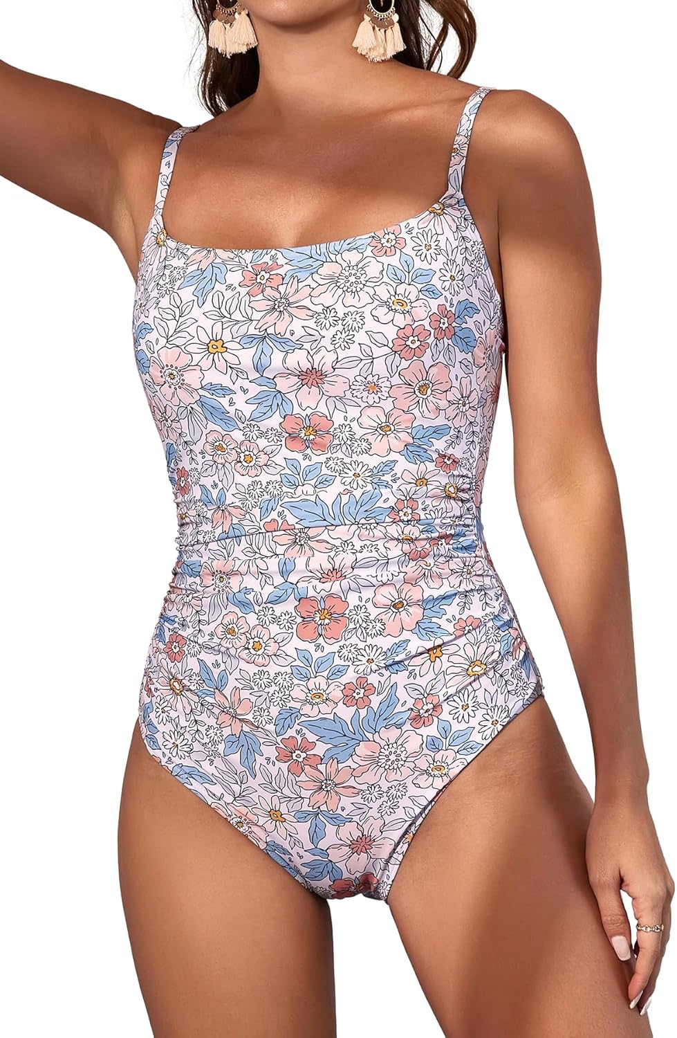 Eomenie Women's One Piece Swimsuits with Tummy Control Design