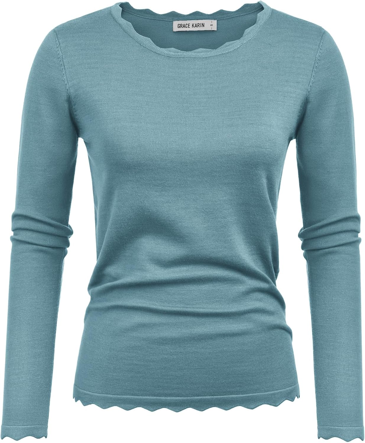 High Stretchy Long Sleeve Pullover Sweater Blouse for Women