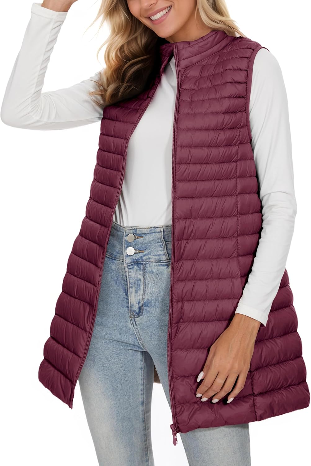 ELFJOY Long Puffer Vest for Women - Ultra Light Winter Wear