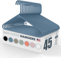 Made in USA Strong Clothes Hangers Bulk - Heavy Duty Plastic (45pk
