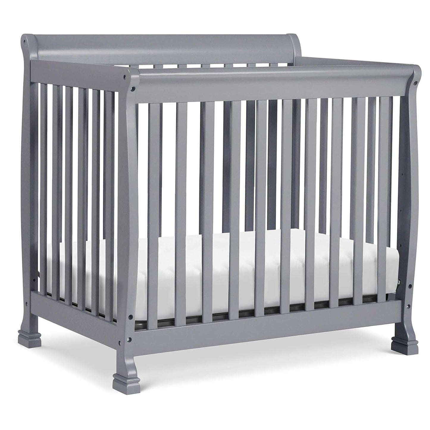 DaVinci Kalani 4-in-1 Convertible Mini Crib in Grey for Safety