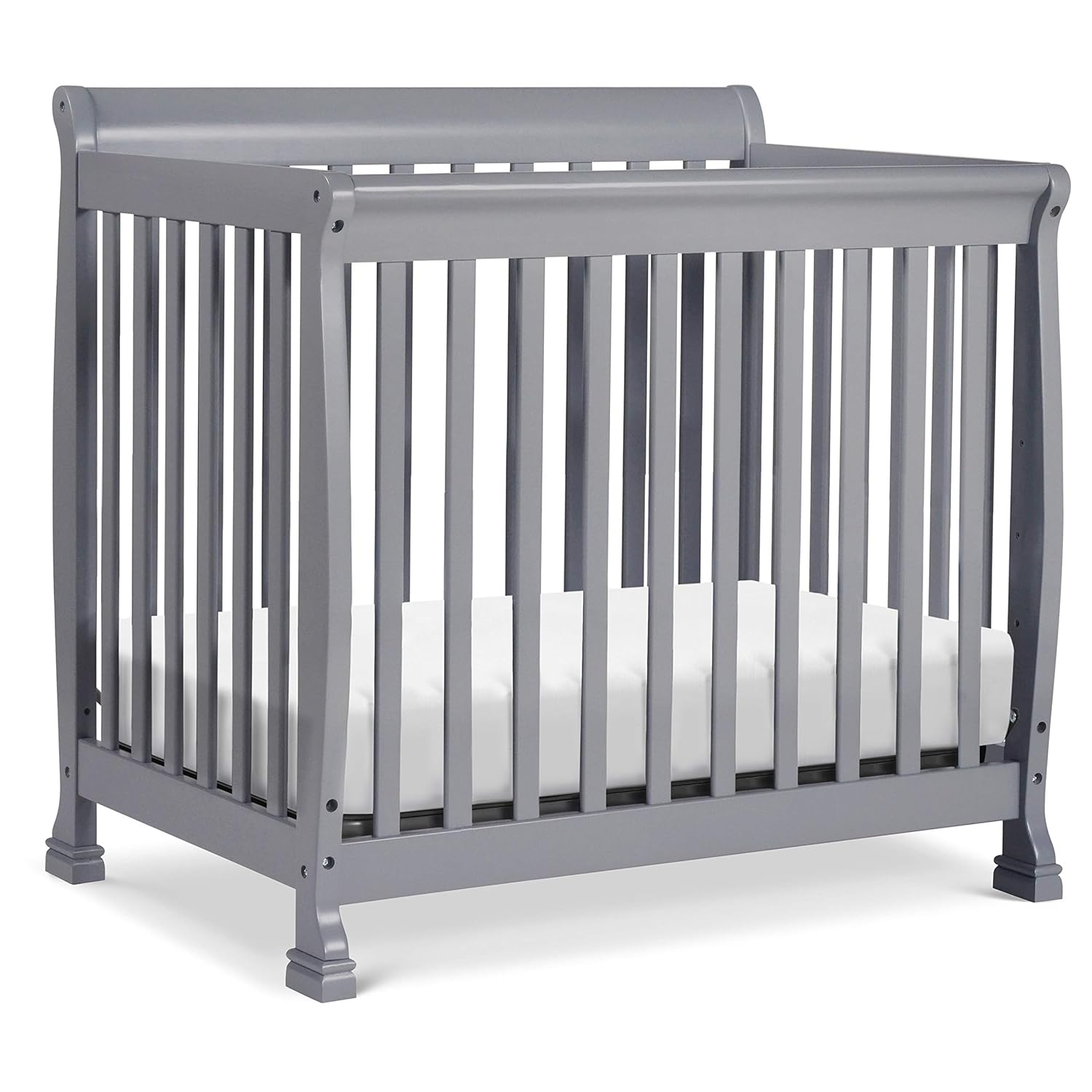 DaVinci Kalani 4-in-1 Convertible Mini Crib in Grey for Safety