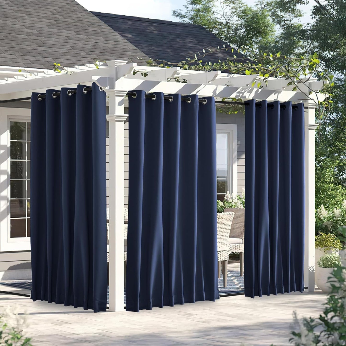 NICETOWN Weighted Outdoor Curtains for Patio Waterproof Sun Block