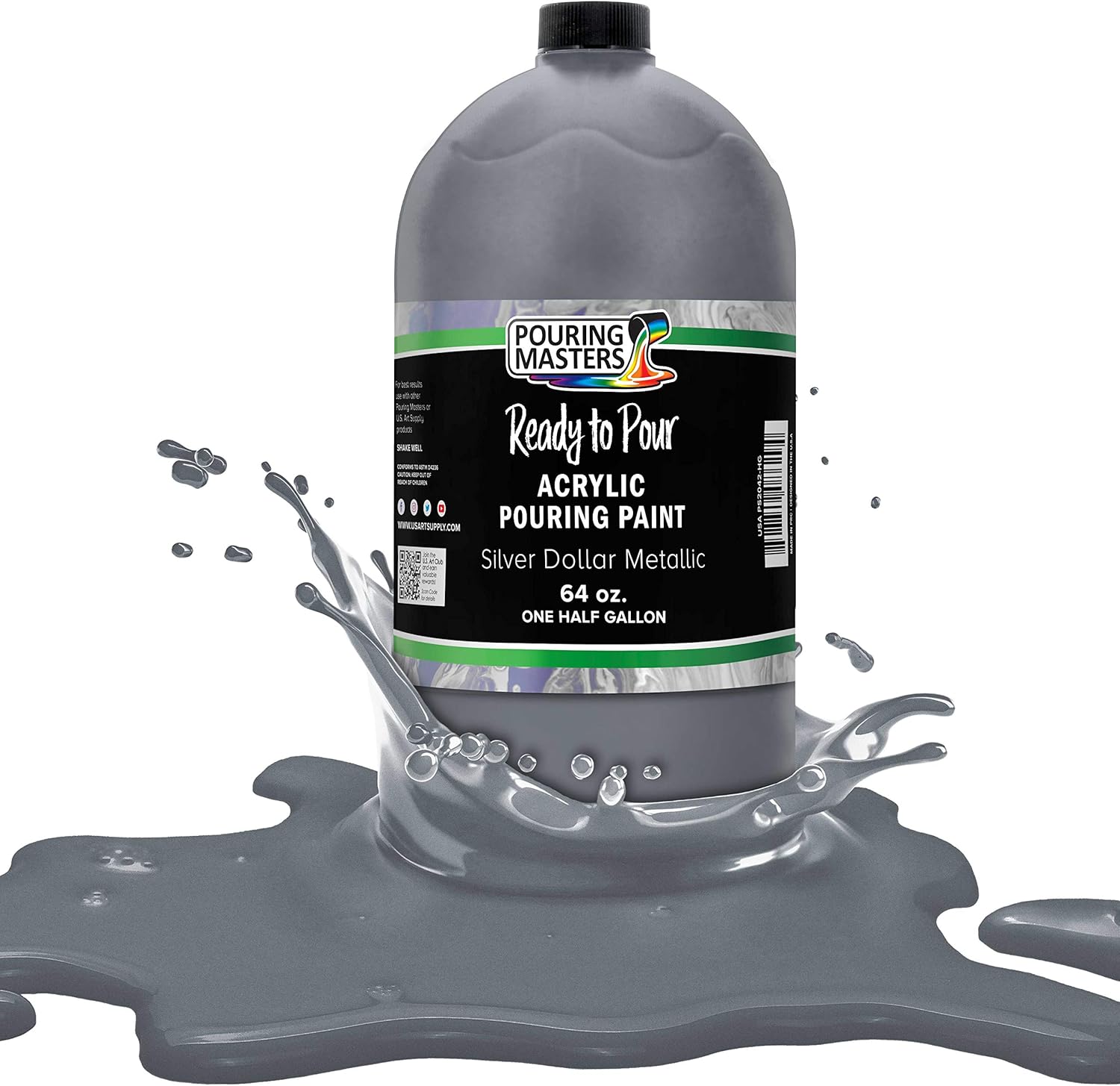 Pouring Masters Silver Dollar Metallic Ready to Pour Acrylic Paint