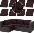 8Pcs Stretch Patio Cushion Covers - Waterproof, Thick Jacquard Twill
