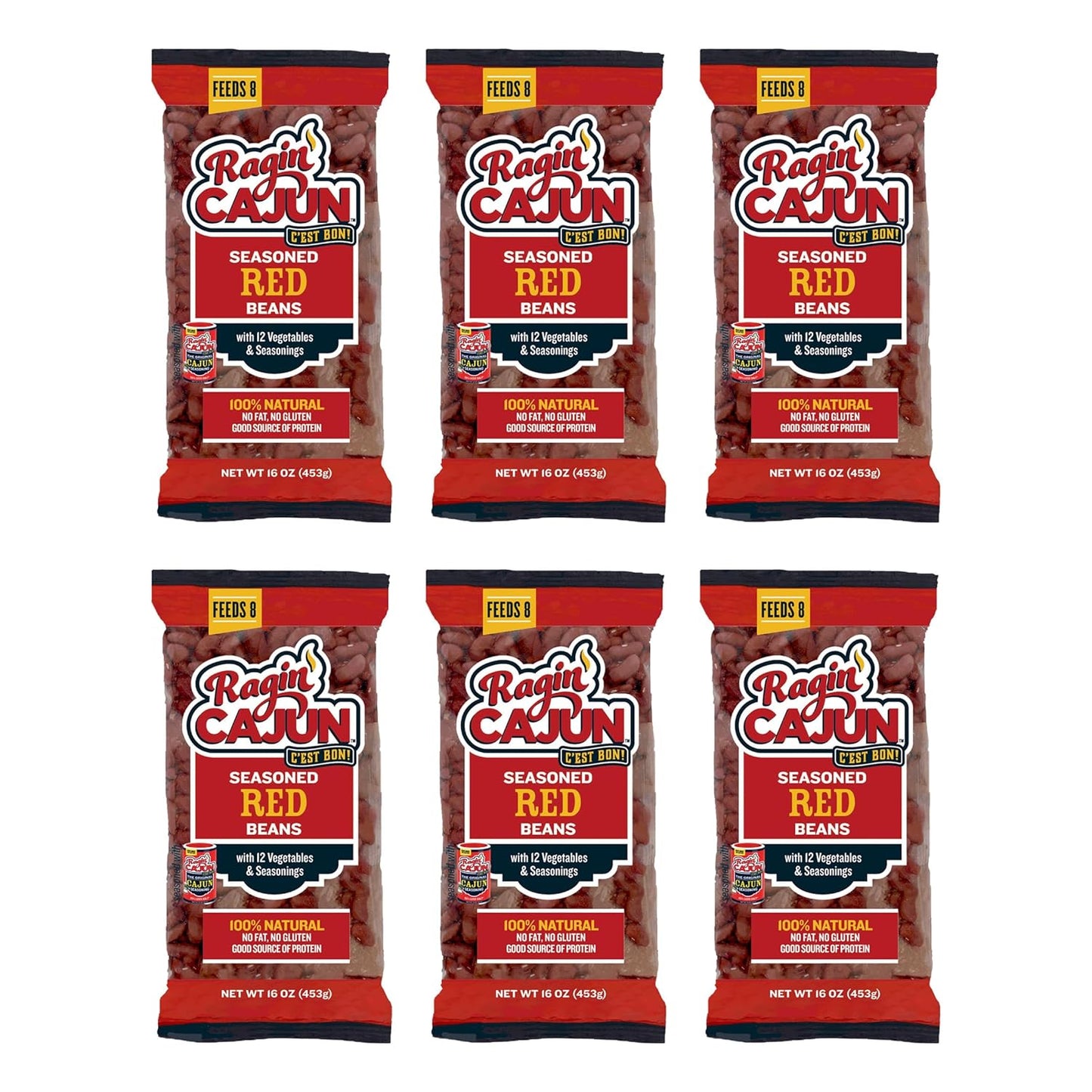 Seasoned Red Beans 16 oz Pack of 6 for Flavorful Meals