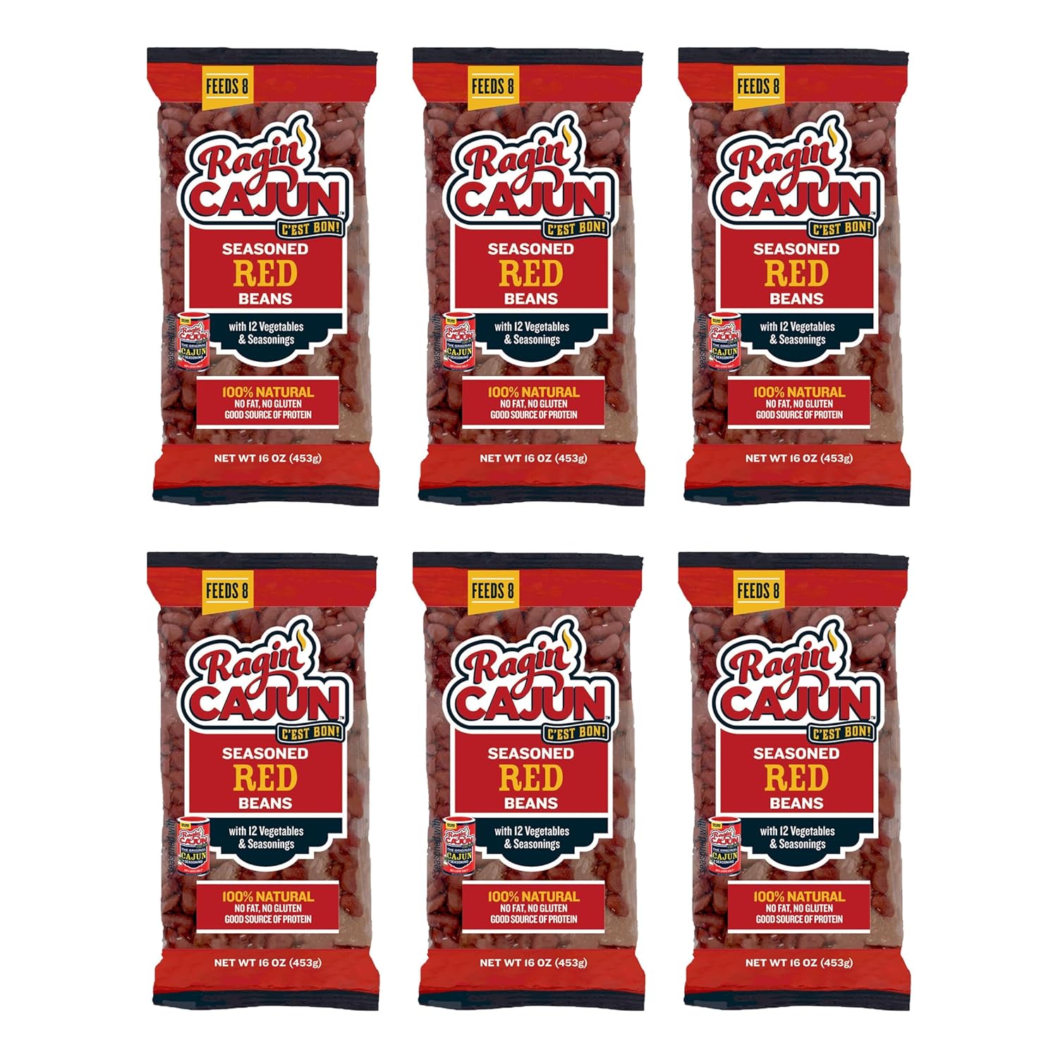 Seasoned Red Beans 16 oz Pack of 6 for Flavorful Meals