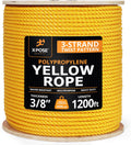 Yellow Twisted Polypropylene Rope 3/8 in x 1200 ft - High Visibility