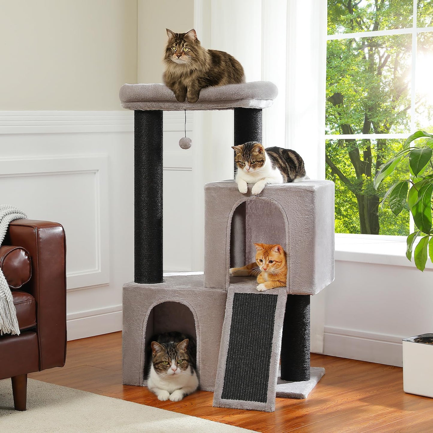 Heavy Duty Cat Tree for Large Cats with Spacious Condos