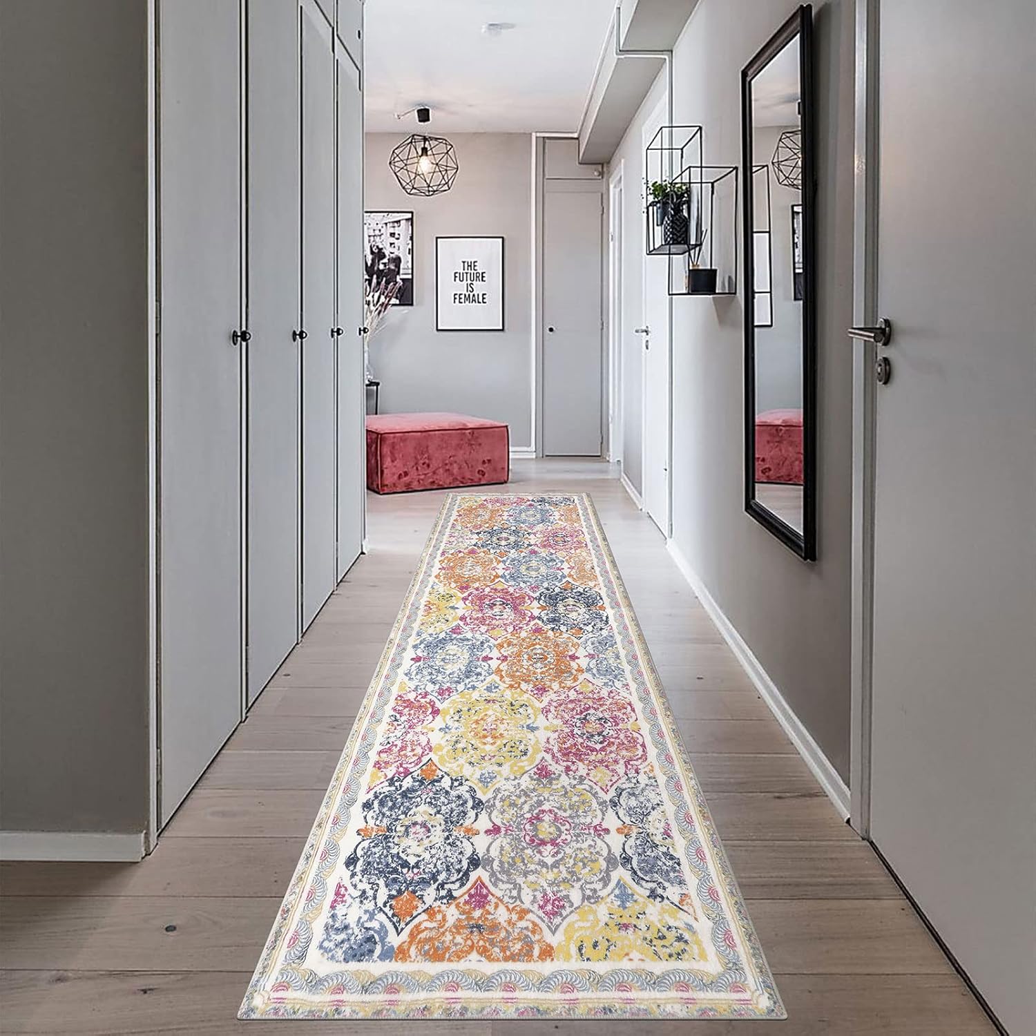 Vaukki Vintage Shaggy Soft Laundry Runner Rug for Entryway