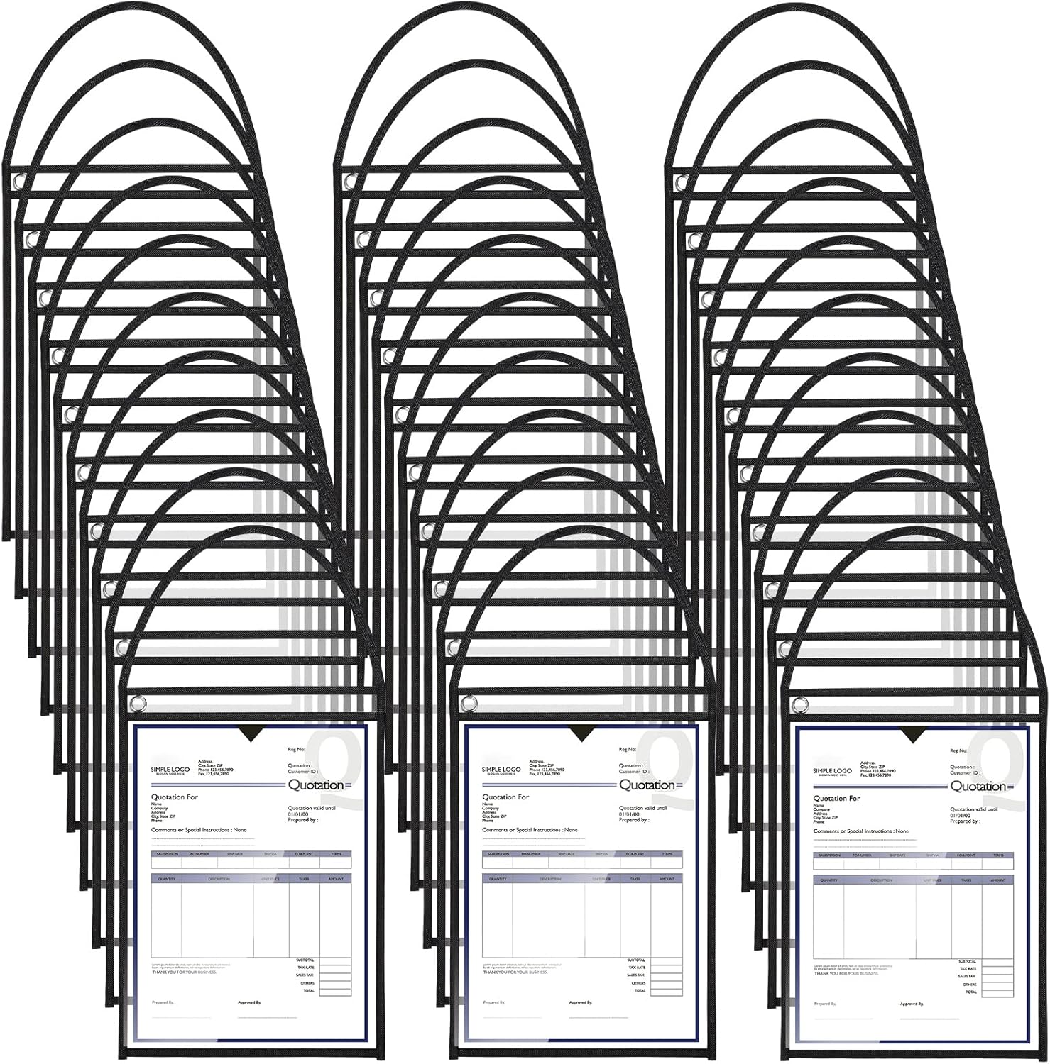 Geyee 50 Pack Job Ticket Holders for 9 x 12 Inch Work Orders