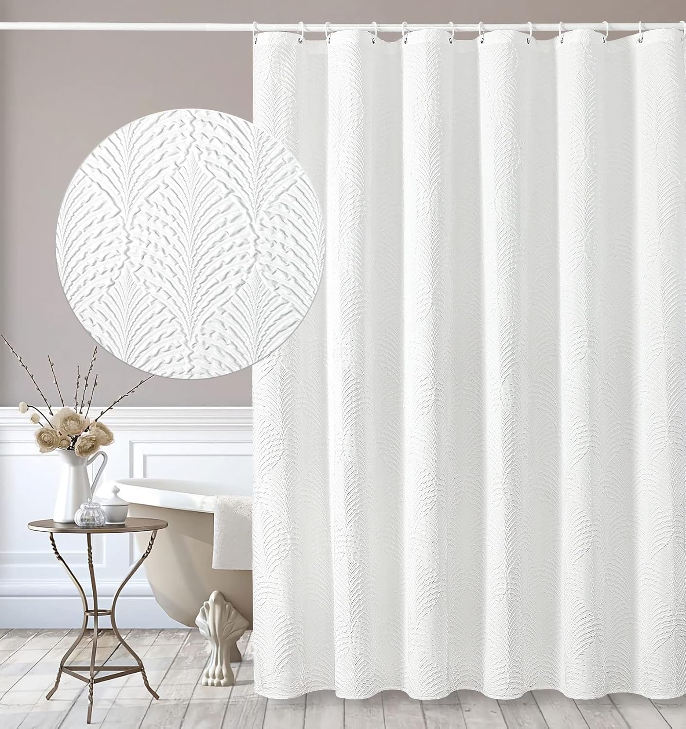 Gibelle Extra Long Shower Curtain 72 x 84 for Modern Bathrooms