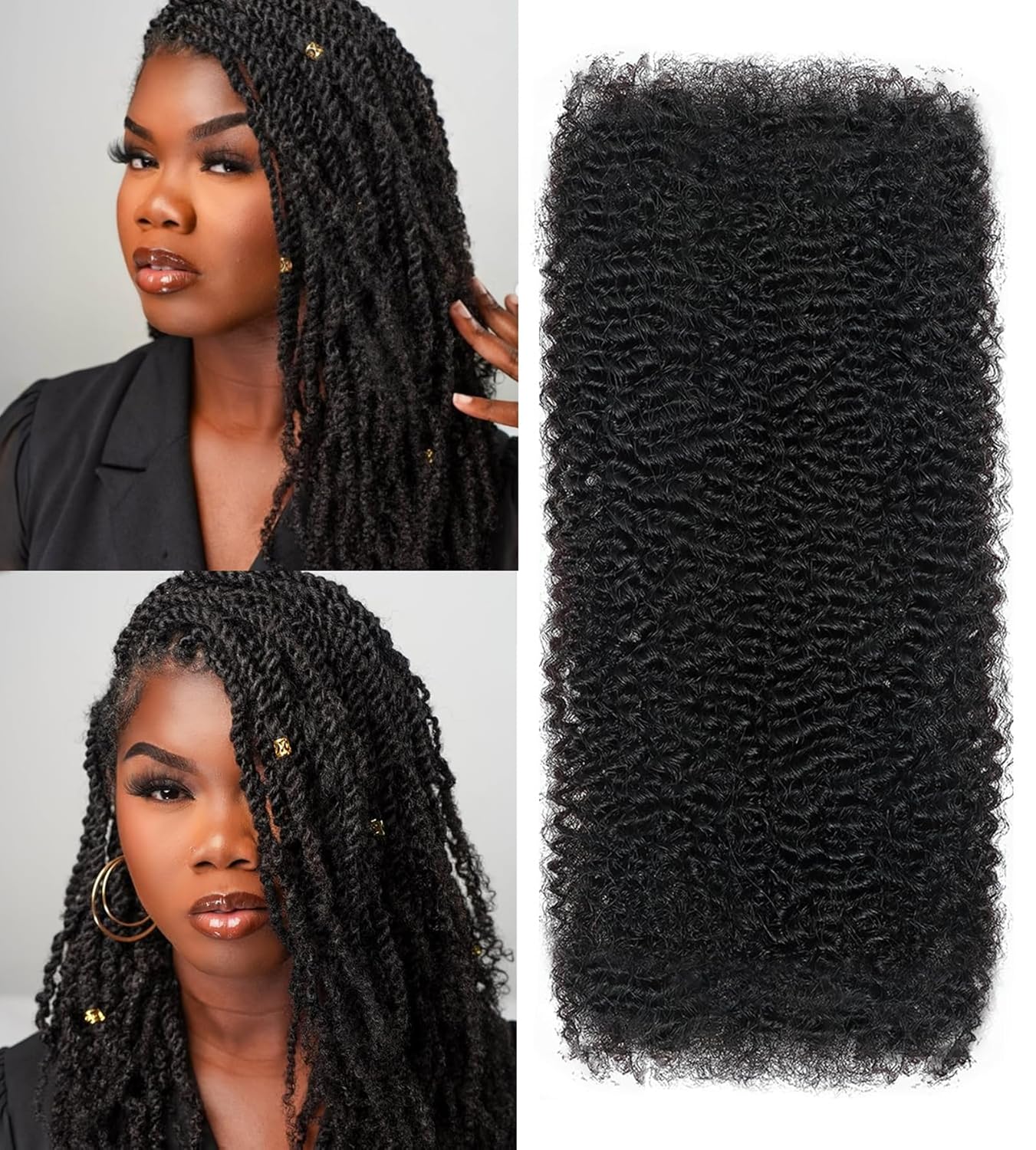 DONG H Hair Afro Kinky Bulk Human Hair for Braiding