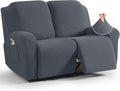 Recliner Loveseat Slipcover 6 Piece Stretch Jacquard - Protective Fit