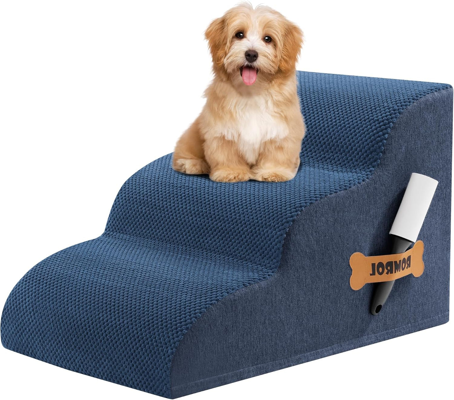Romrol Dog Stairs Ramp for High Beds and Couches, 3-Step