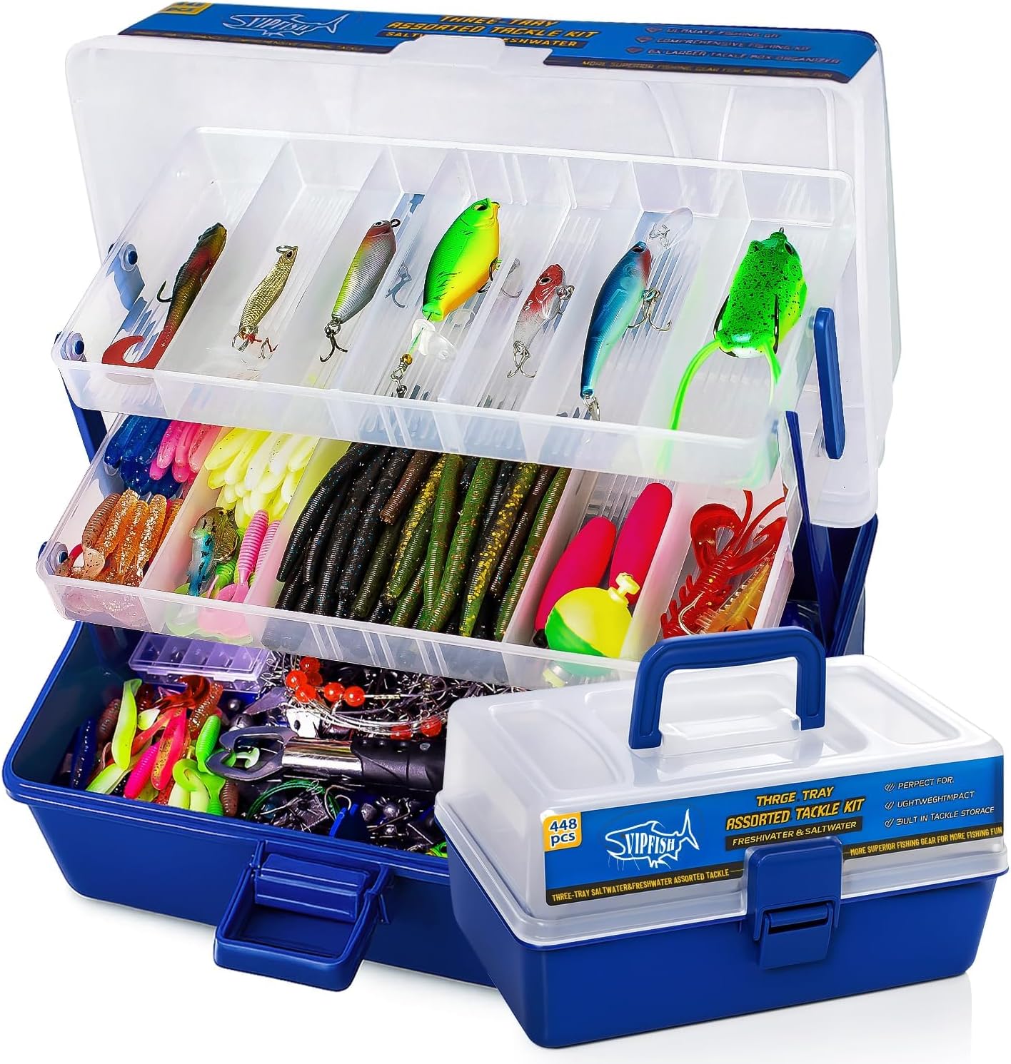 448-Pcs Fishing Lures Kit with Complete Tackle Box Set