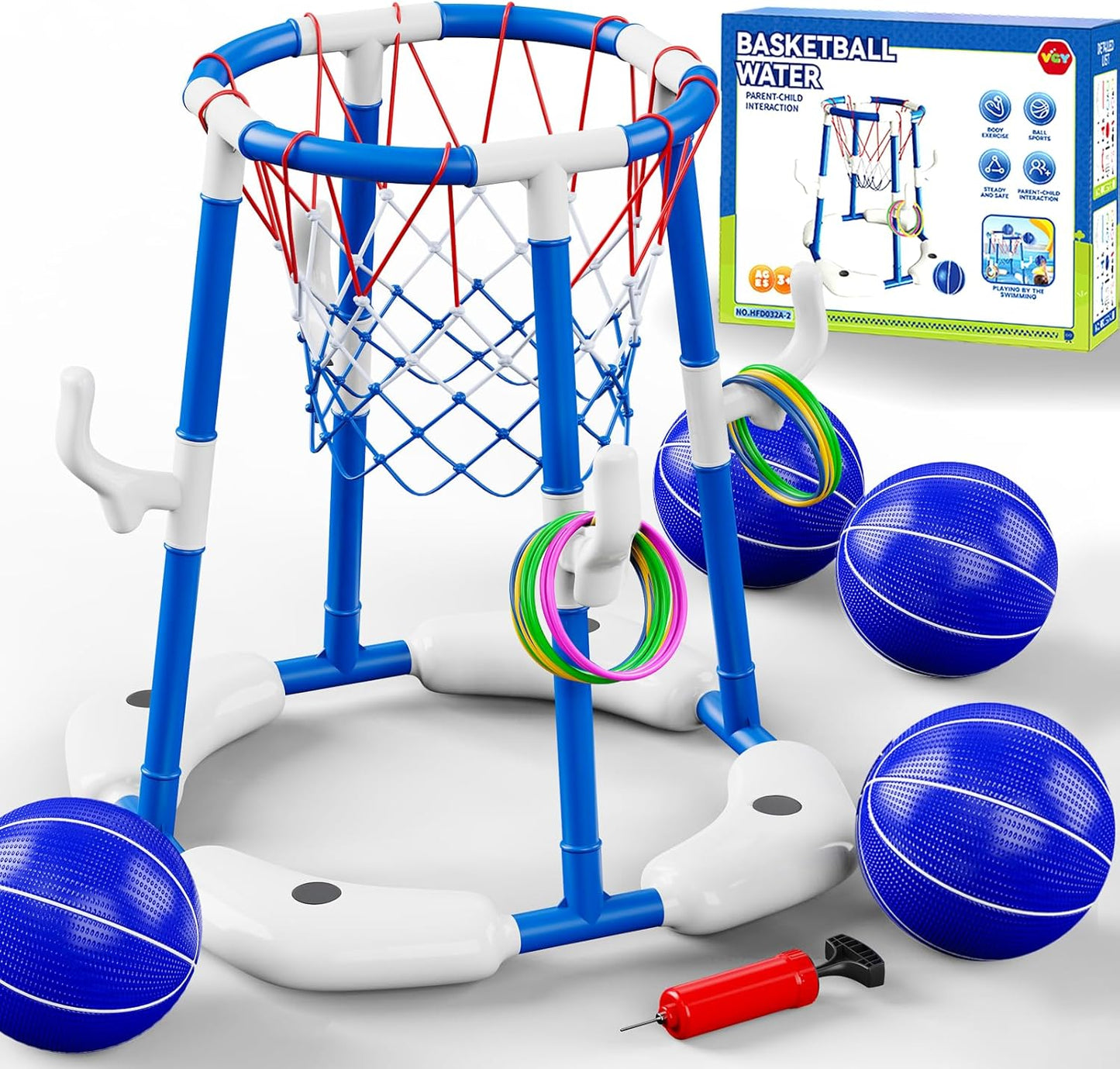 Pool Basketball Hoop 2-in-1 Set for Endless Summer Fun