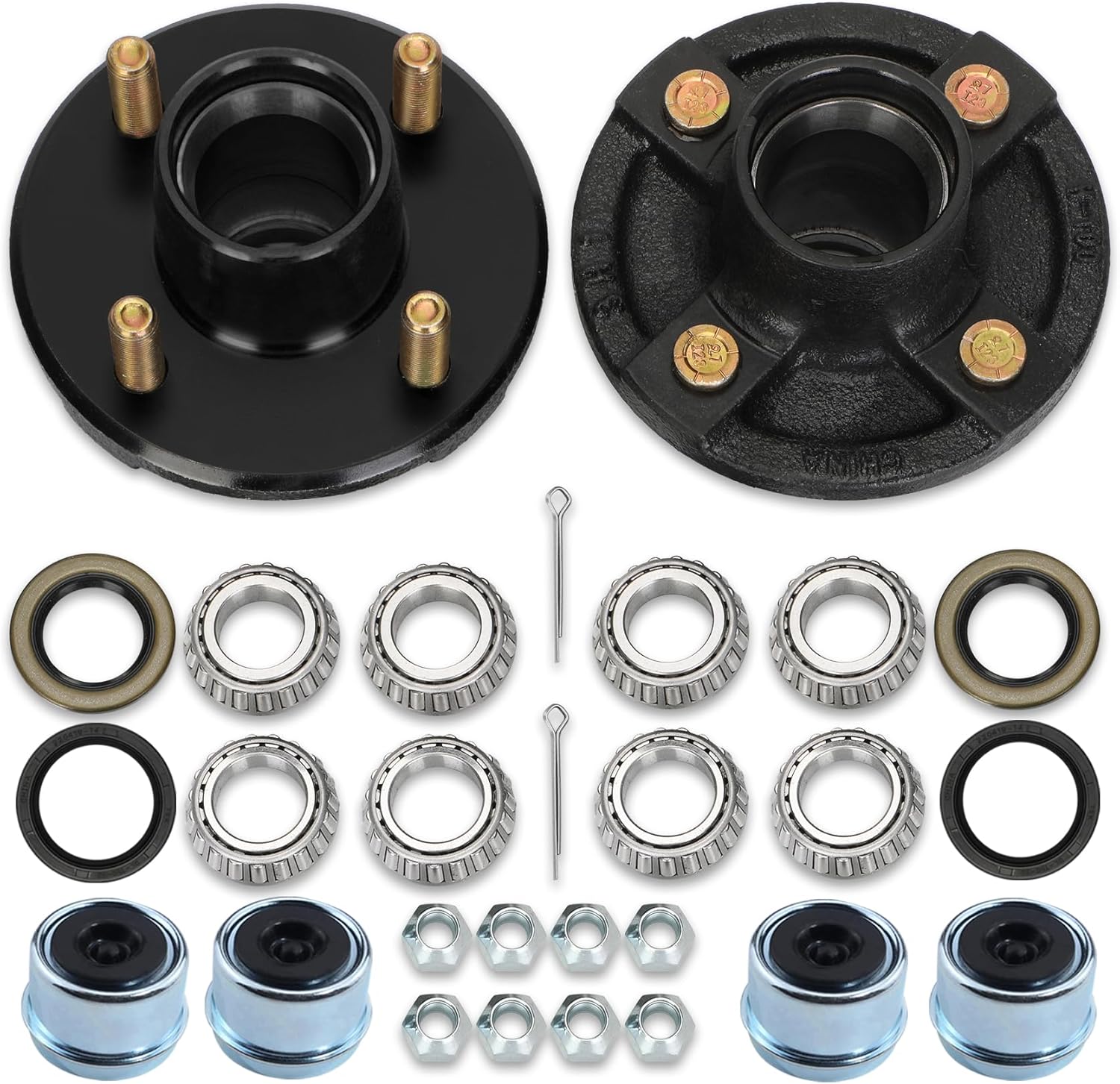 4 Lug Trailer Hub Kit for 2000 Lbs Axles - Durable & Reliable