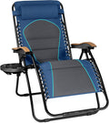 PHI VILLA Oversized Zero Gravity Recliner 30in Seat - Blue Accent