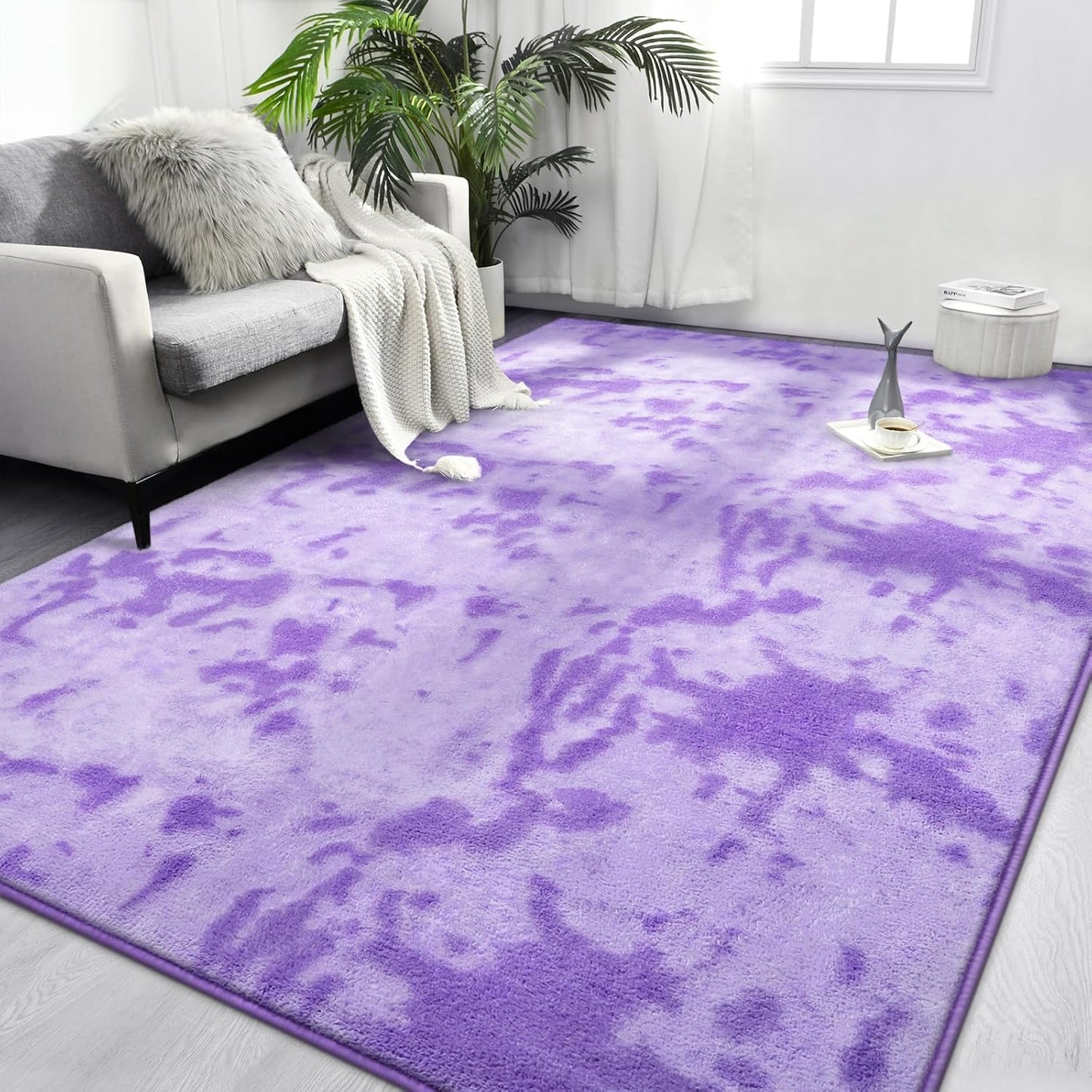 Plush Memory-Foam Purple Rug: Ultra-Soft Luxury