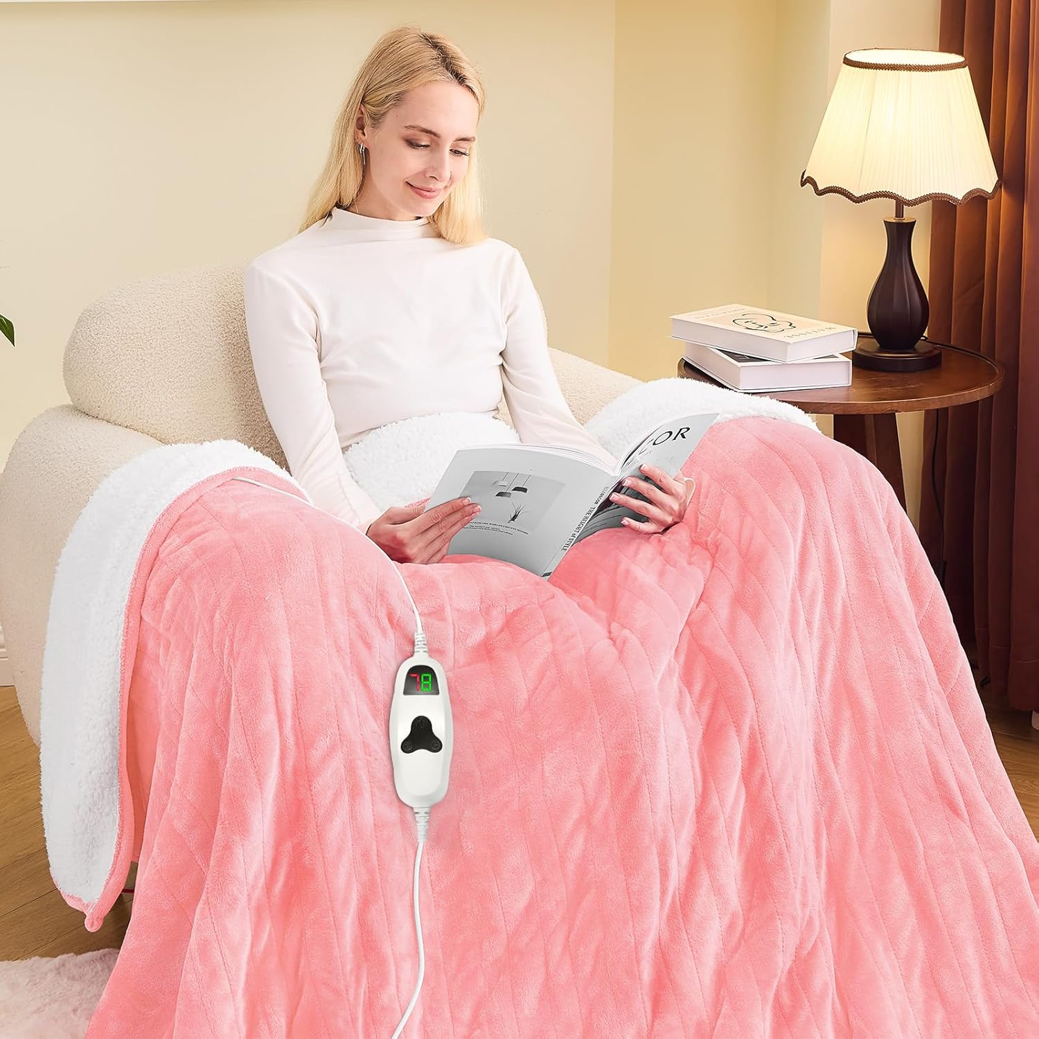 Greenoak Heated Blanket Electric Twin for Cozy Warmth and Safety