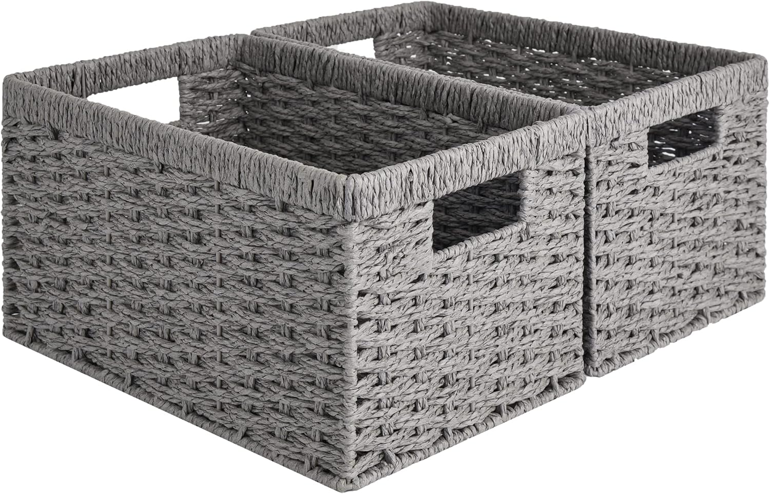 StorageWorks Round Paper Rope Storage Baskets for Home Organization