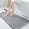 Grandaily Chenille Striped Bathroom Rugs - Soft and Absorbent Comfort