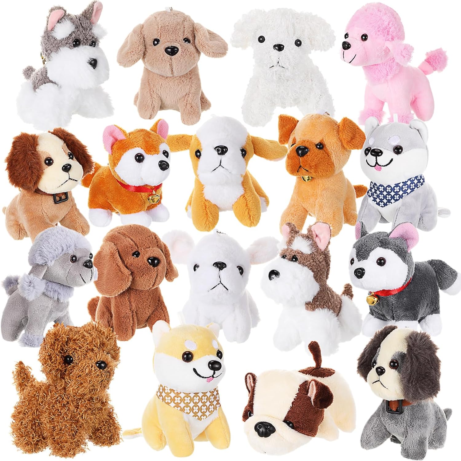 Mini Plush Dogs Bulk Puppy Stuffed Animals for Party Favors
