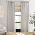Pinch Pleated Linen Curtains 84 in 2 Panels - Thick Light Filtering