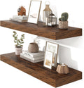 Heimlove 36 in Floating Shelves Set of 2 - Rustic Brown for Storage