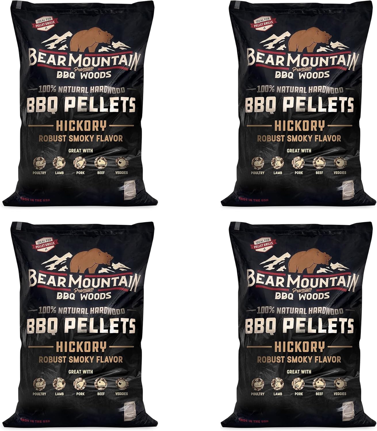 Bear Mountain Premium BBQ Woods Hickory BBQ Smoker Pellets 20 lb