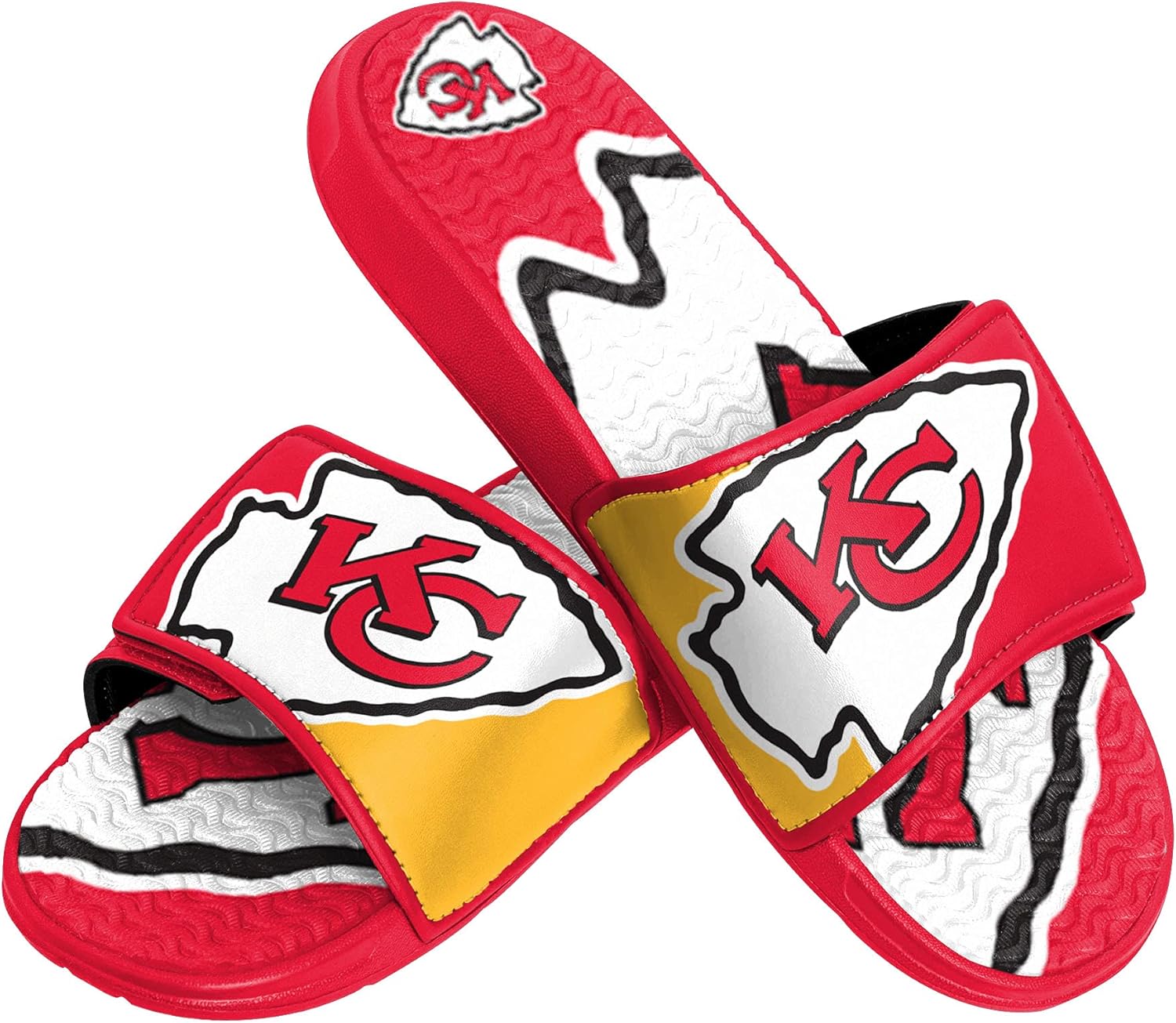 FOCO Mens NFL Team Logo Sport Shower Gel Slide Flip Flop Sandals