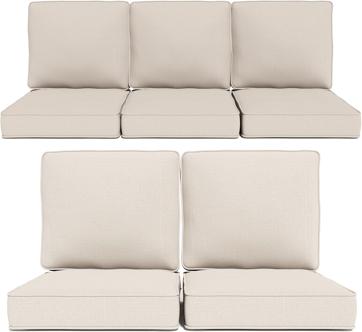 Outdoor Chair Cushions Set of 5 for Patio Deep Seat Comfort