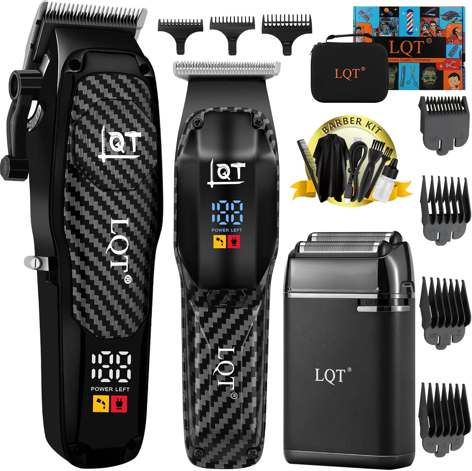 Professional Hair Clippers Set for Men - Cordless Grooming Kit