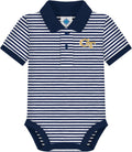 Polo bodysuit for infants with stripes by Creative Knitwear
