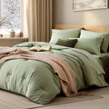 Oversized Queen Comforter Set Sage Green - 7-Piece Bed in a Bag