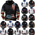 American Flag Hoodies Mens USA Patriotic Hoodies - Lightweight 3D