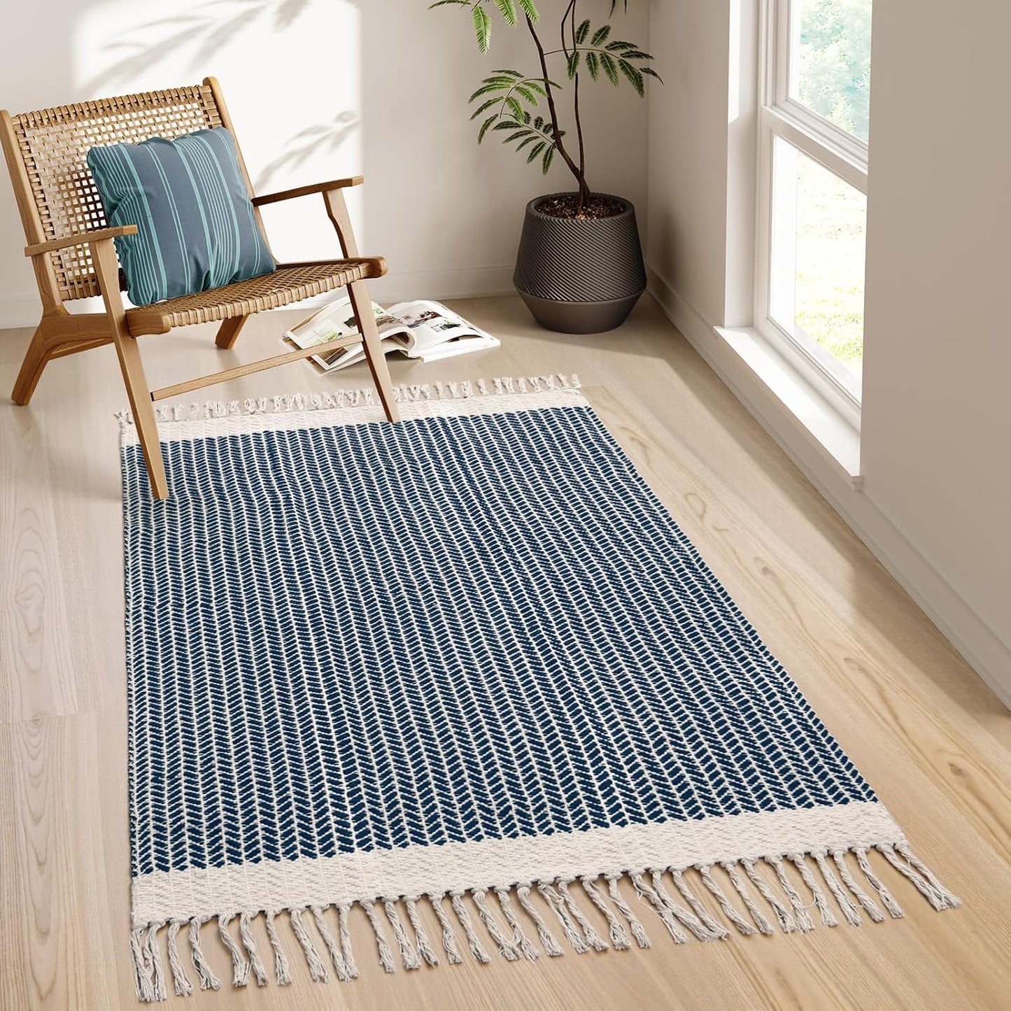 Lahome Boho Bedroom Rug - Lightweight Washable Area Rug