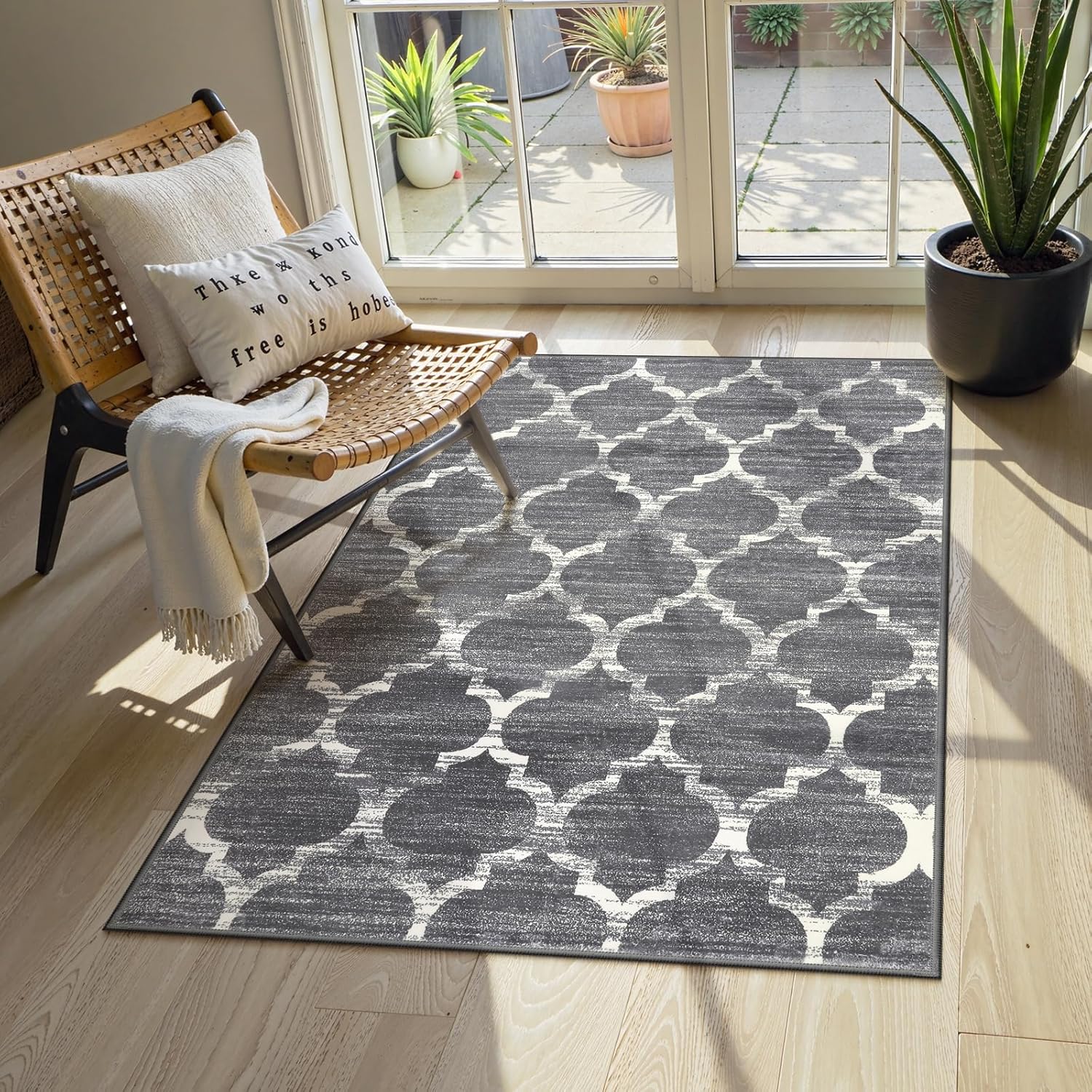 Lahome Moroccan Washable Rugs for Entryway and Living Room