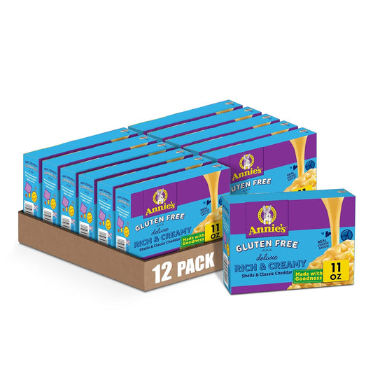 Annie's Deluxe Gluten Free Mac and Cheddar Shells, 12 Pack